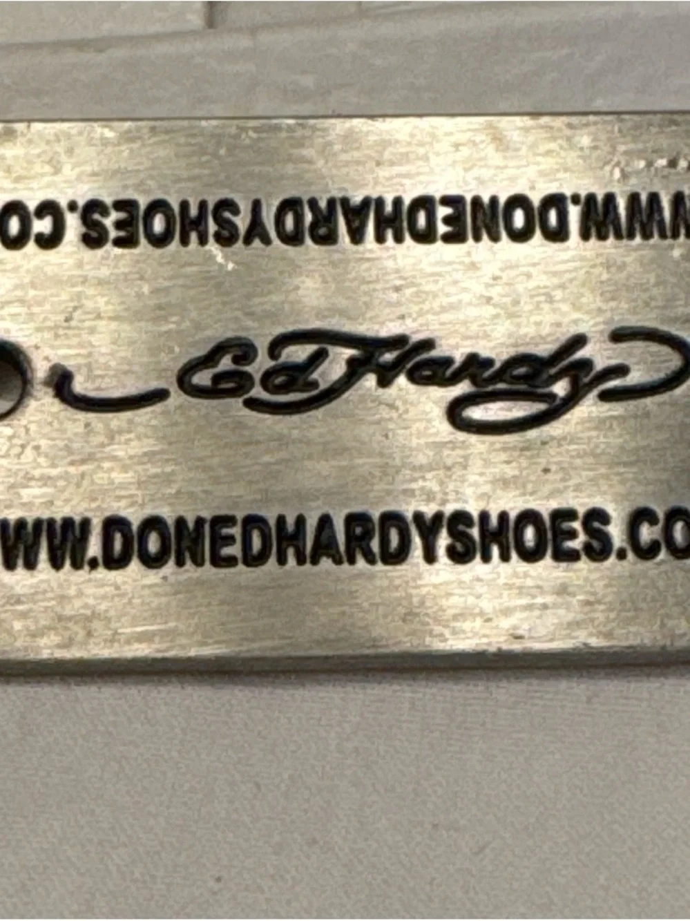 Ed Hardy Vintage Y2K 7817 Melrose Ave Stainless Steel Dog Tag Pendant Charm